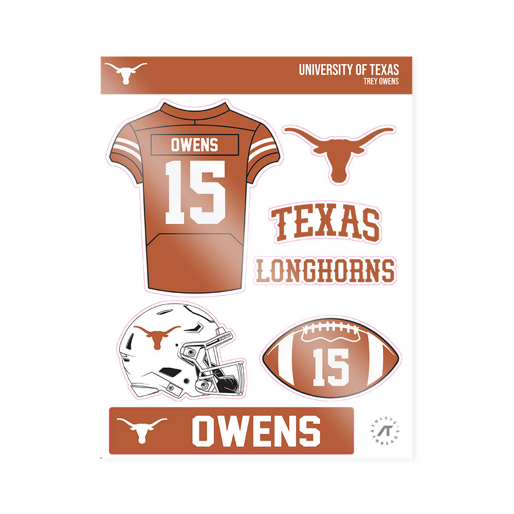 Texas - NCAA Football : Trey Owens - Sticker Sheet-0