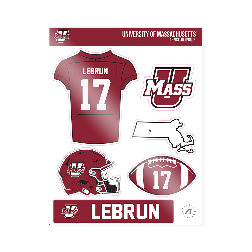 UMass - NCAA Football : Christian LeBrun - Sticker Sheet-0