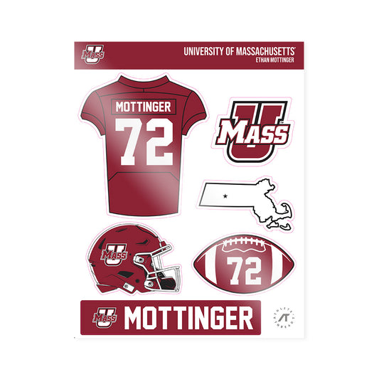 UMass - NCAA Football : Ethan Mottinger - Sticker Sheet-0