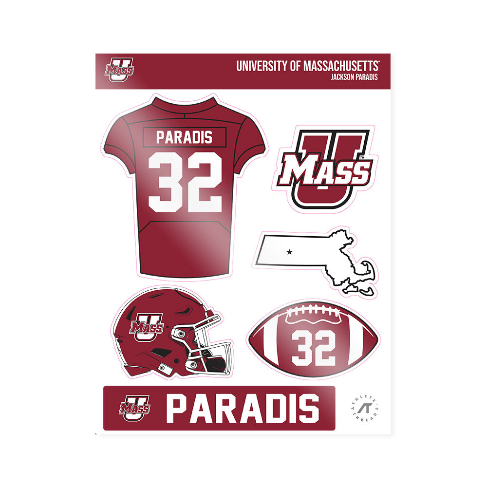 UMass - NCAA Football : Jackson Paradis - Sticker Sheet-0