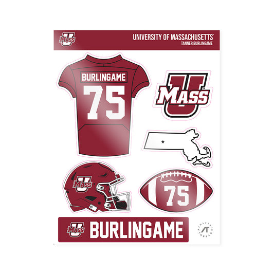 UMass - NCAA Football : Tanner Burlingame - Sticker Sheet-0