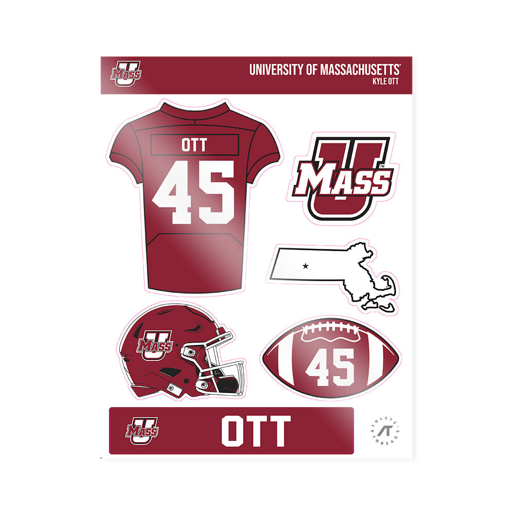 UMass - NCAA Football : Kyle Ott - Sticker Sheet-0