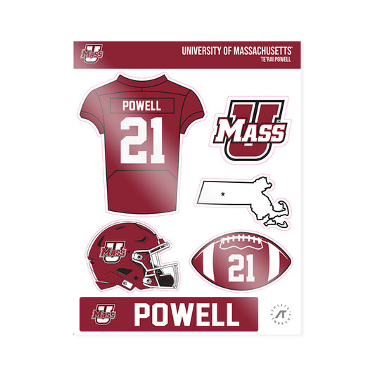 UMass - NCAA Football : Te'Rai Powell - Sticker Sheet-0