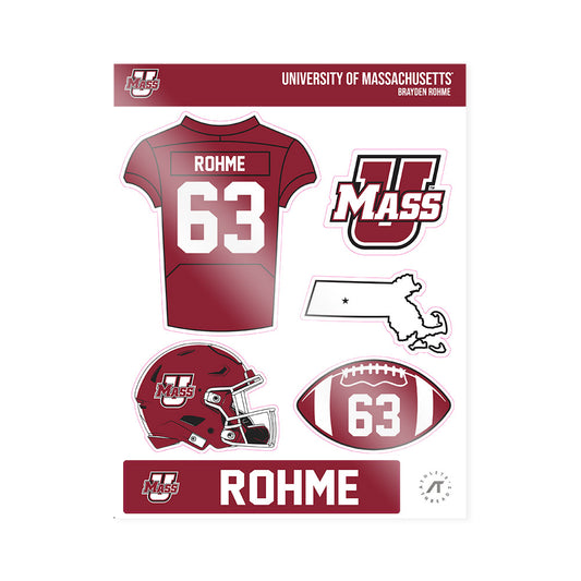 UMass - NCAA Football : Brayden Rohme - Sticker Sheet-0