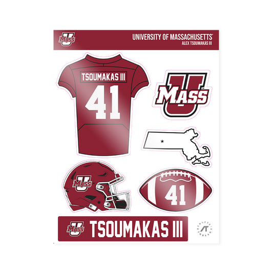 UMass - NCAA Football : Alex Tsoumakas III - Sticker Sheet-0