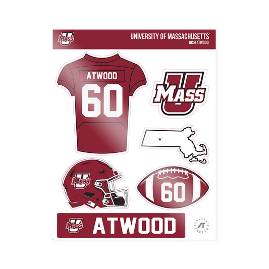 UMass - NCAA Football : Josh Atwood - Sticker Sheet-0