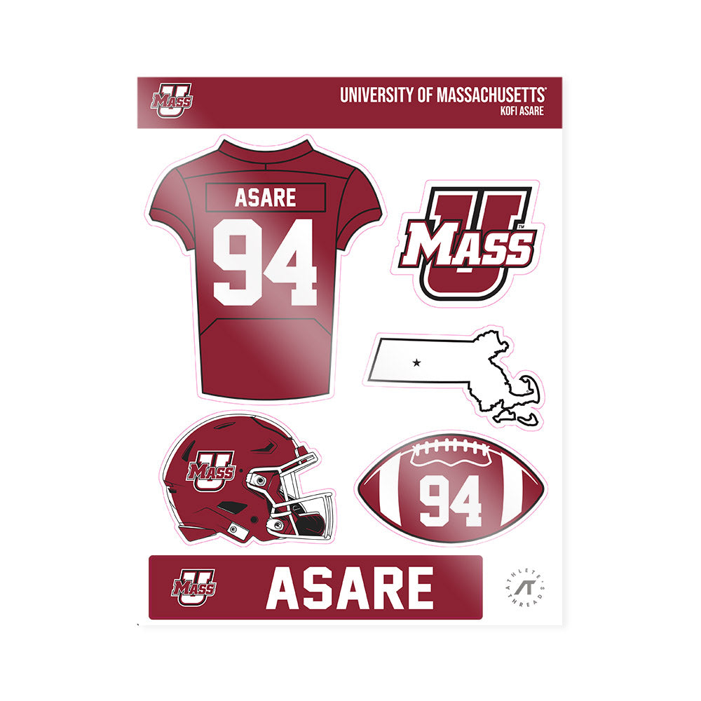 UMass - NCAA Football : Kofi Asare - Sticker Sheet-0