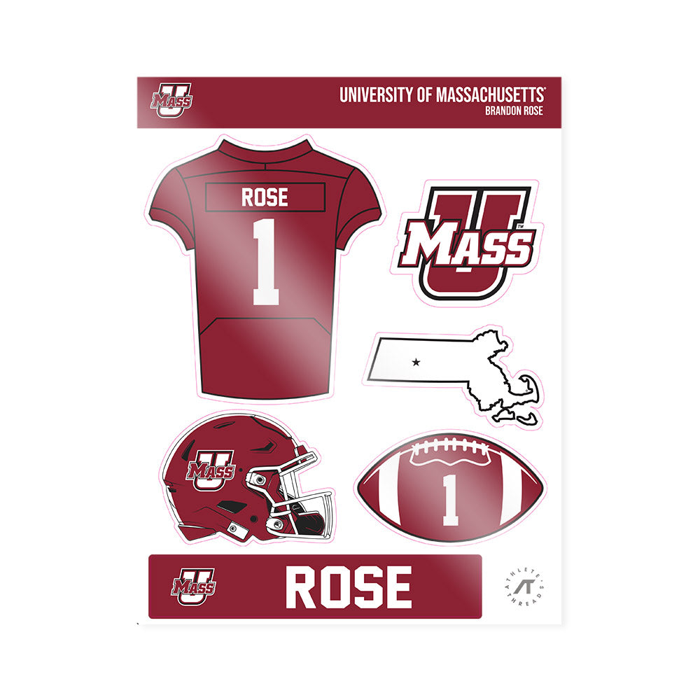 UMass - NCAA Football : Brandon Rose - Sticker Sheet-0