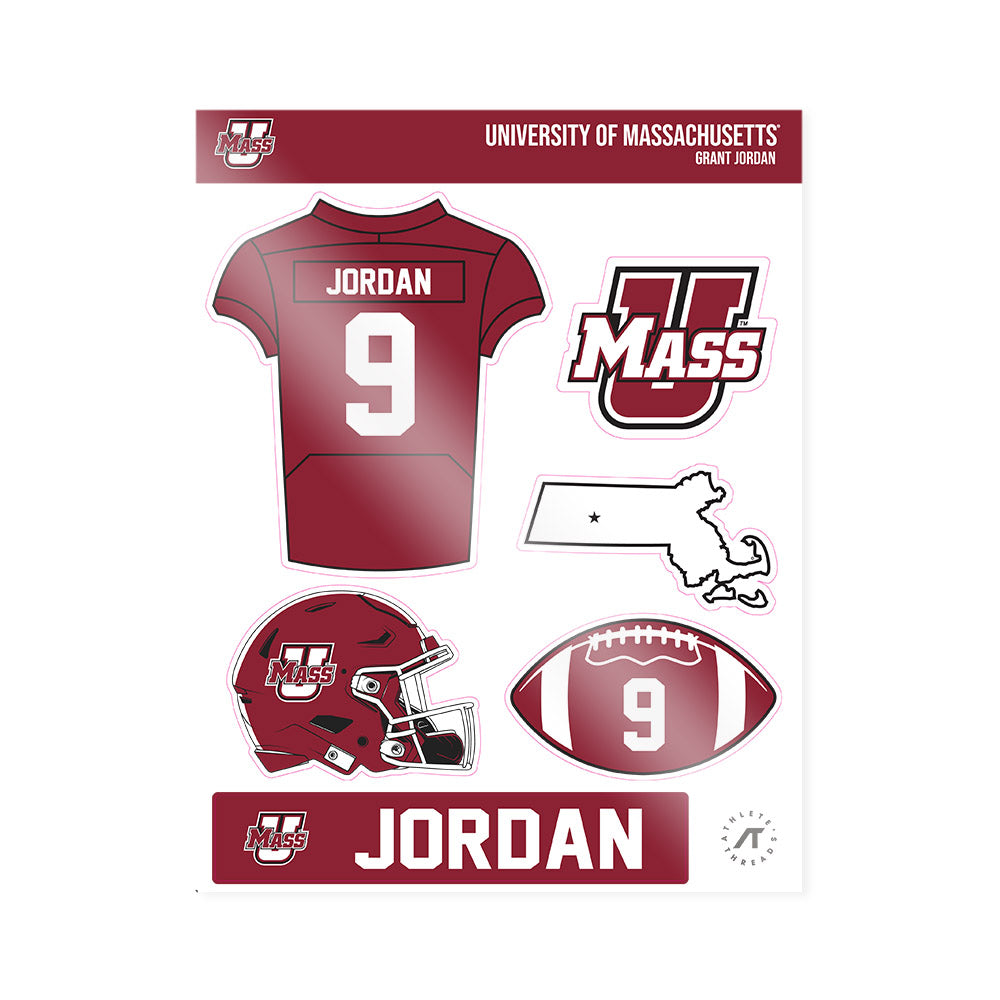 UMass - NCAA Football : Grant Jordan - Sticker Sheet-0