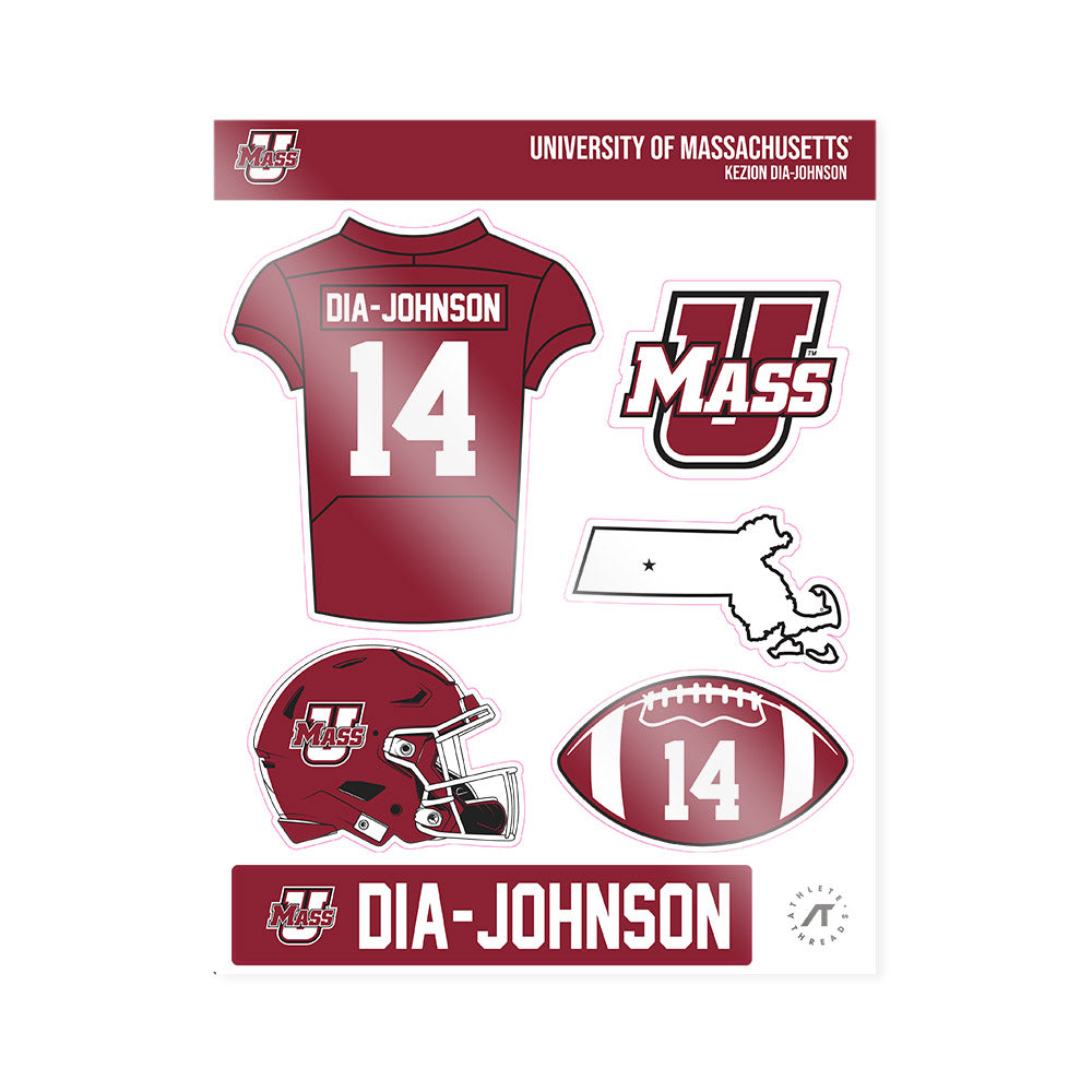 UMass - NCAA Football : Kezion Dia-Johnson - Sticker Sheet-0