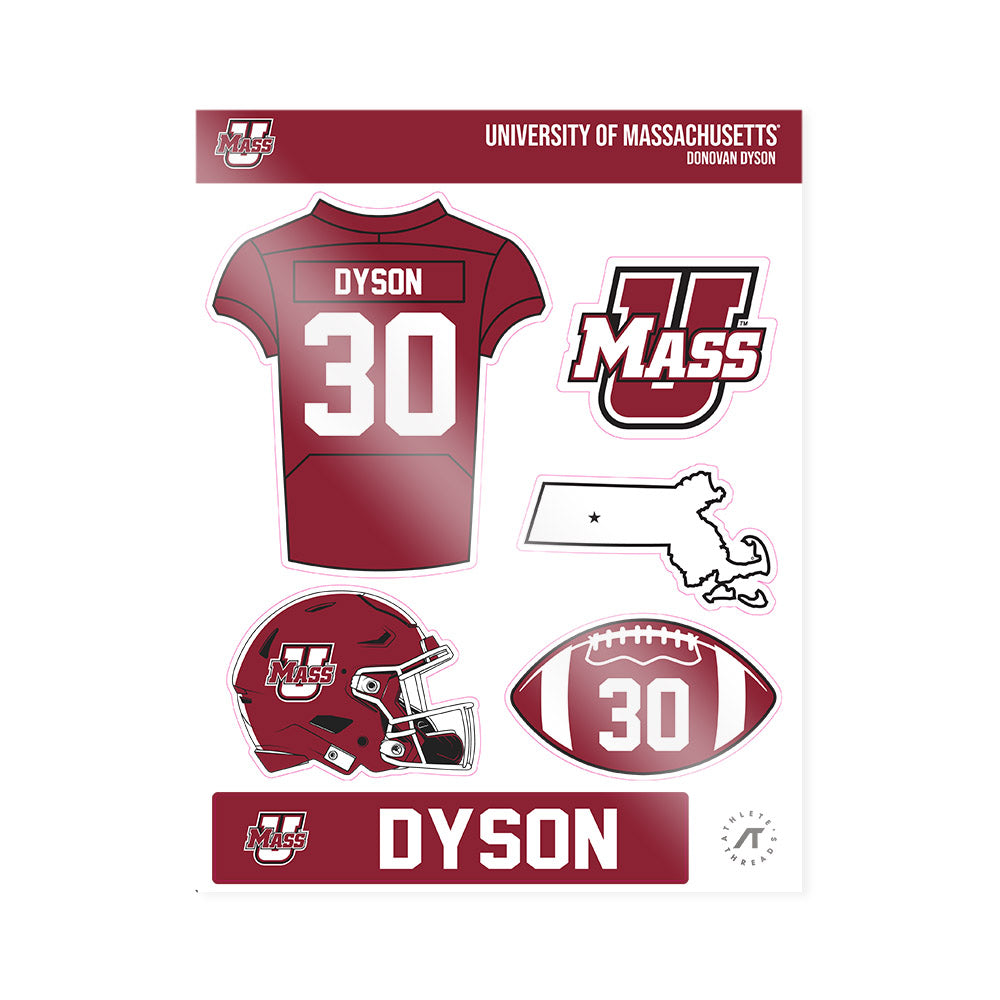 UMass - NCAA Football : Donovan Dyson - Sticker Sheet-0