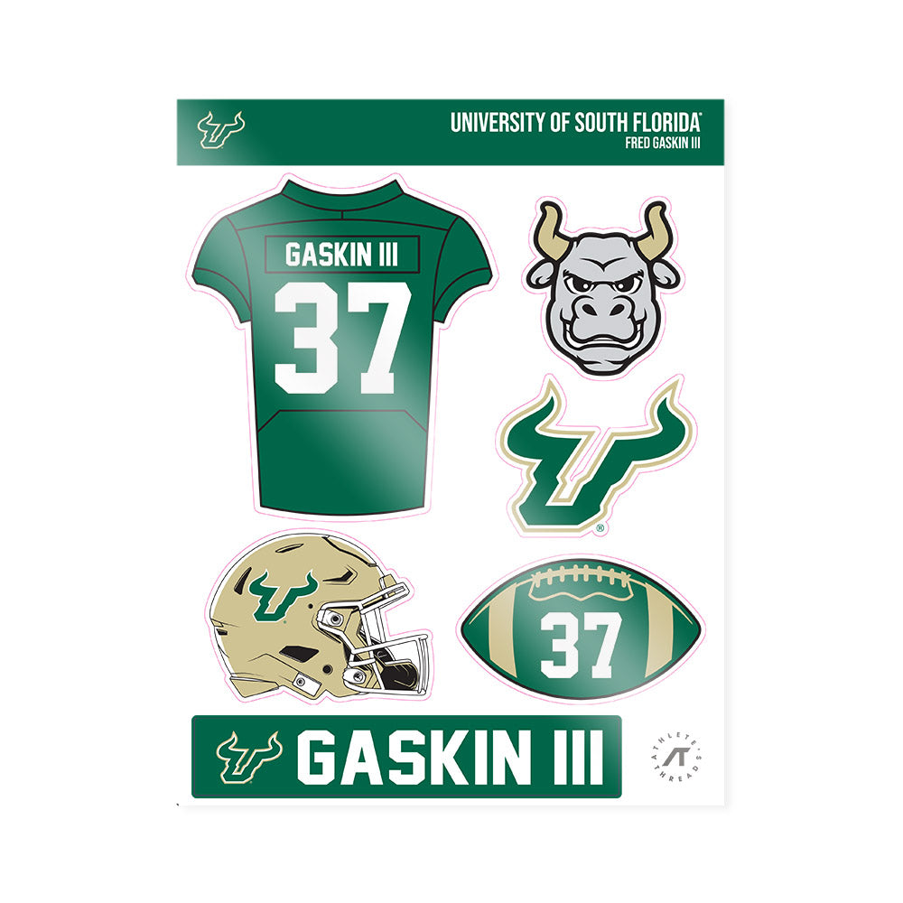 USF - NCAA Football : Fred Gaskin III - Sticker Sheet-0