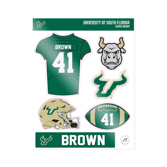 USF - NCAA Football : George Brown - Sticker Sheet-0