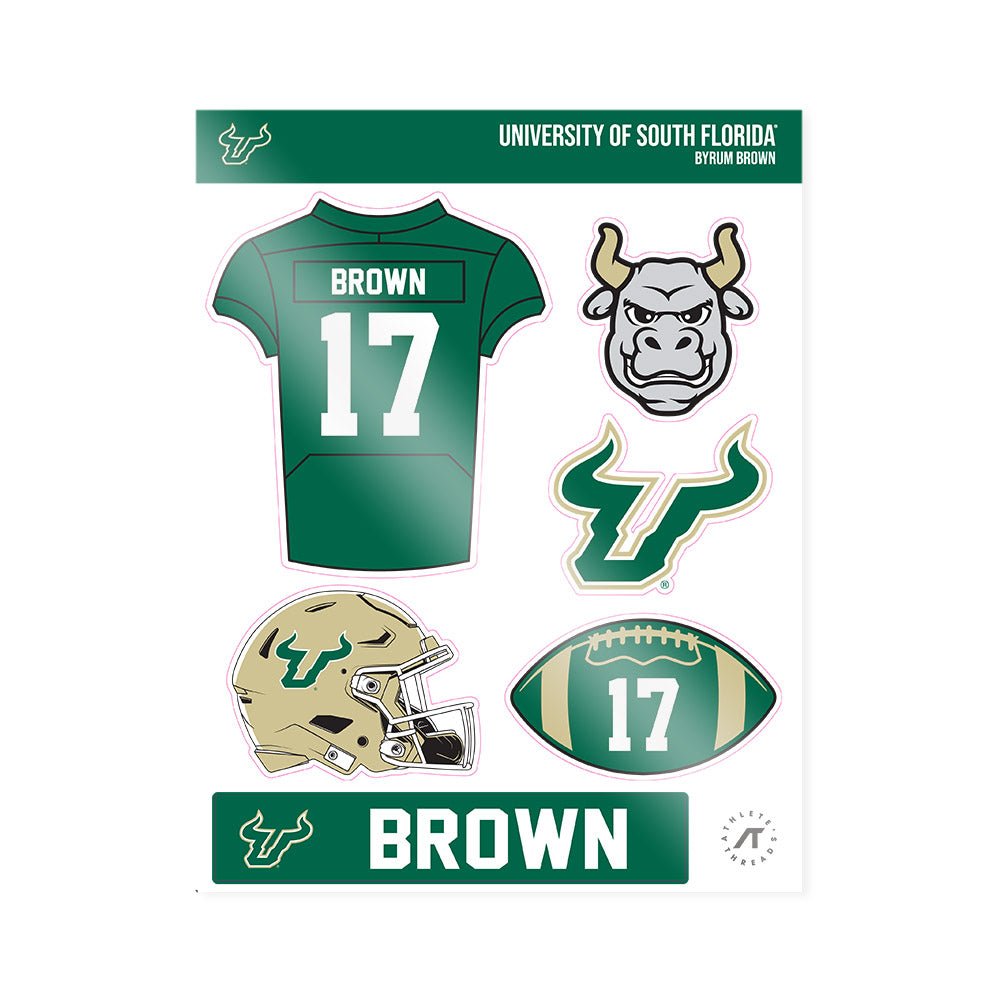 USF - NCAA Football : Byrum Brown - Sticker Sheet-0