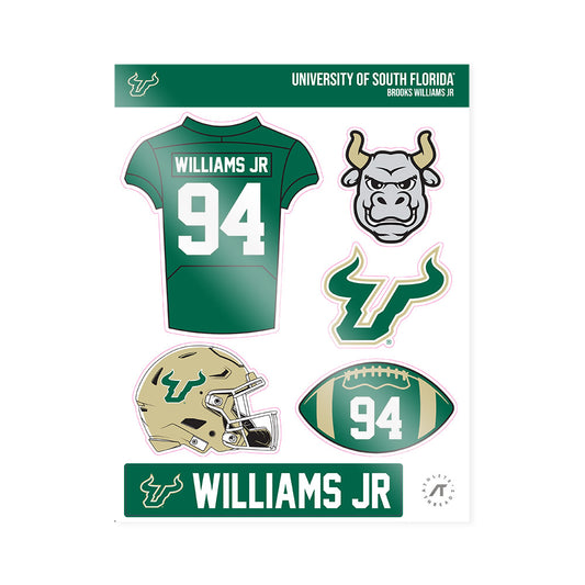 USF - NCAA Football : Brooks Williams Jr - Sticker Sheet-0