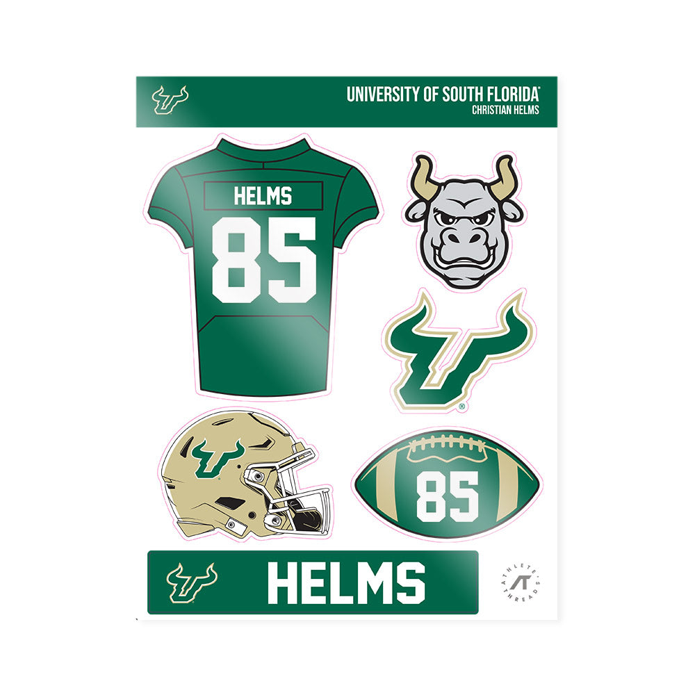 USF - NCAA Football : Christian Helms - Sticker Sheet-0