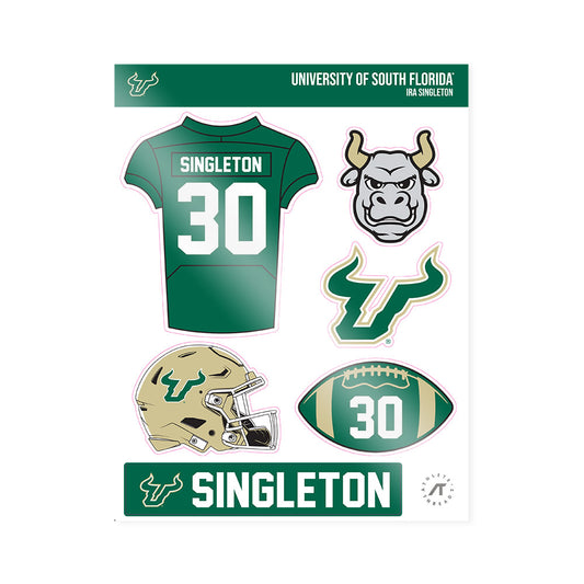 USF - NCAA Football : Ira Singleton - Sticker Sheet-0