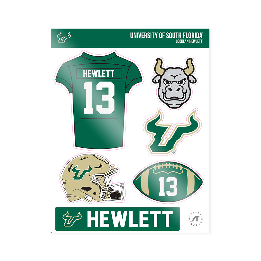 USF - NCAA Football : Locklan Hewlett - Sticker Sheet-0