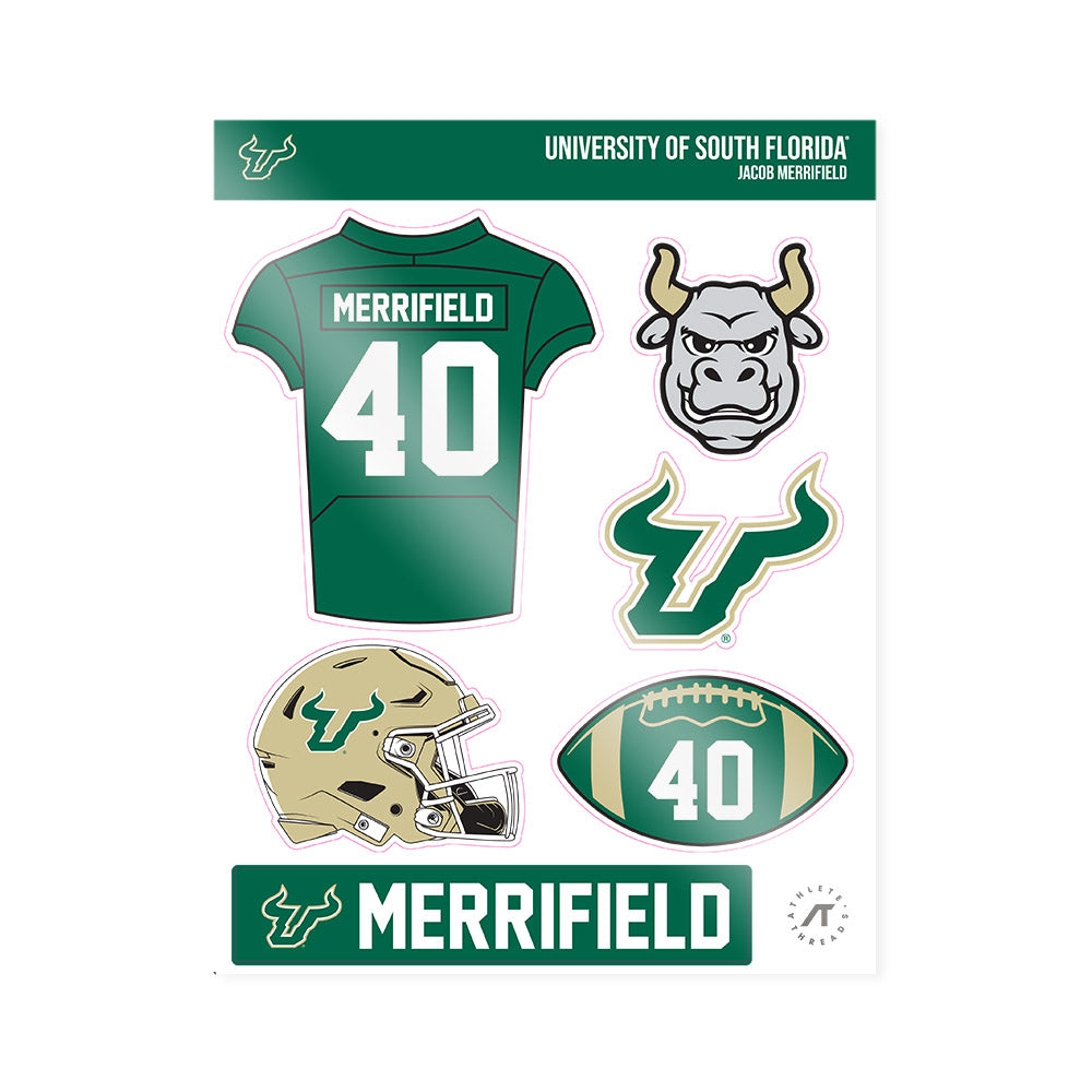 USF - NCAA Football : Jacob Merrifield - Sticker Sheet-0