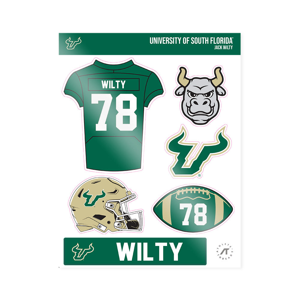 USF - NCAA Football : Jack Wilty - Sticker Sheet-0