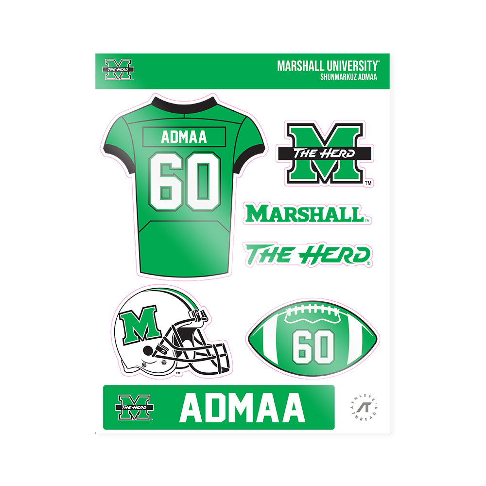 Marshall - NCAA Football : Shunmarkuz Admaa - Sticker Sheet-0