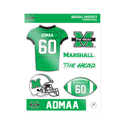 Marshall - NCAA Football : Shunmarkuz Admaa - Sticker Sheet-0