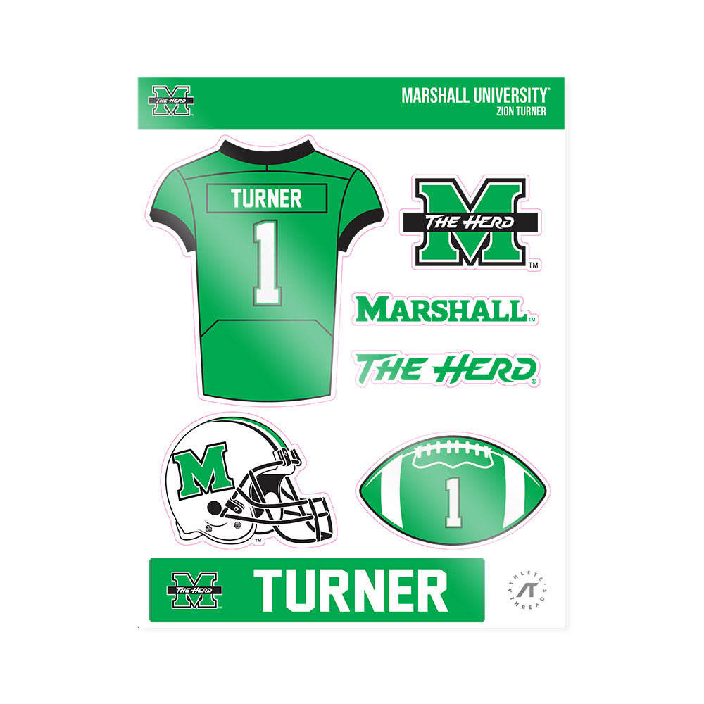 Marshall - NCAA Football : Zion Turner - Sticker Sheet-0