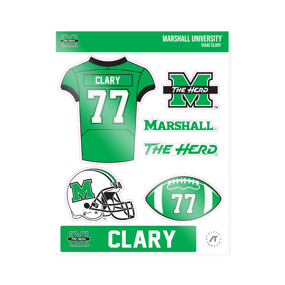 Marshall - NCAA Football : Isaac Clary - Sticker Sheet-0