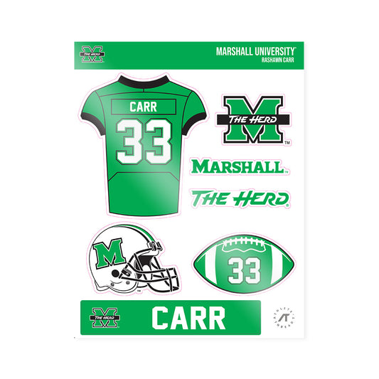 Marshall - NCAA Football : Rashawn Carr - Sticker Sheet-0