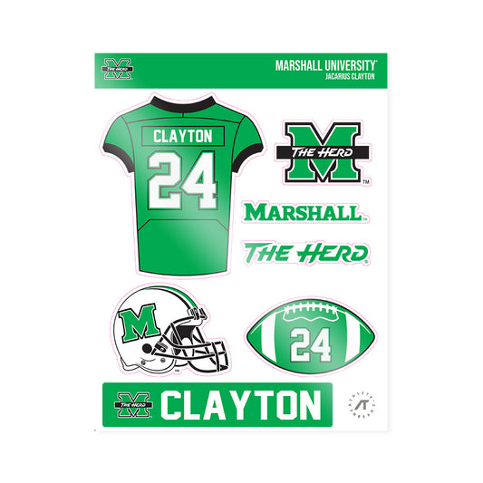 Marshall - NCAA Football : Jacarius Clayton - Sticker Sheet-0