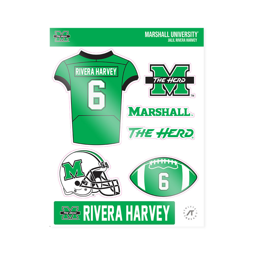 Marshall - NCAA Football : Jalil Rivera Harvey - Sticker Sheet-0