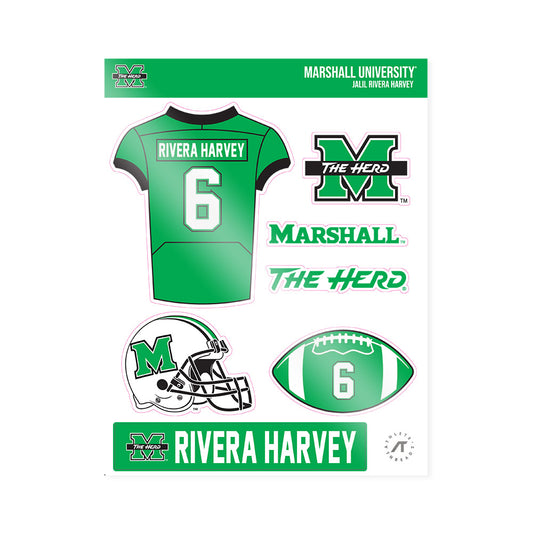 Marshall - NCAA Football : Jalil Rivera Harvey - Sticker Sheet-0