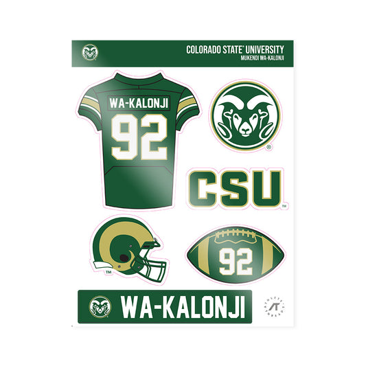 Colorado State - NCAA Football : Mukendi Wa-kalonji - Sticker Sheet-0