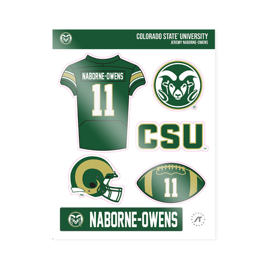 Colorado State - NCAA Football : Jeremy Naborne-Owens - Sticker Sheet-0