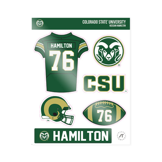 Colorado State - NCAA Football : Keegan Hamilton - Sticker Sheet-0