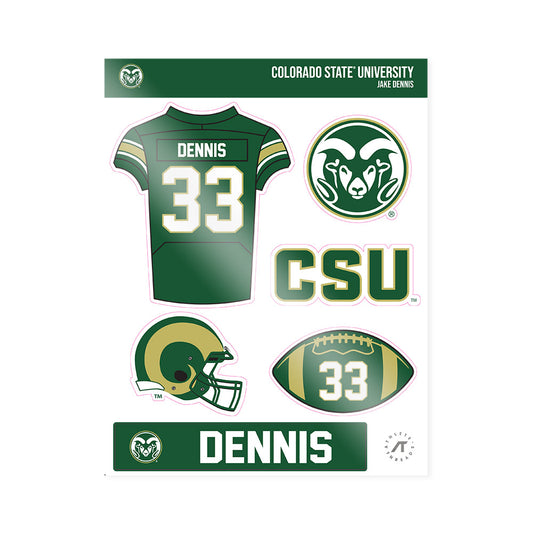 Colorado State - NCAA Football : Jake Dennis - Sticker Sheet-0