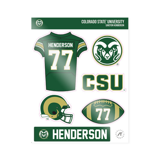 Colorado State - NCAA Football : Saveyon Henderson - Sticker Sheet-0