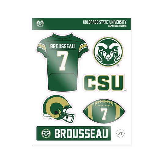 Colorado State - NCAA Football : Jackson Brousseau - Sticker Sheet-0