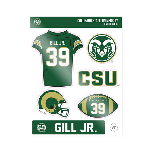 Colorado State - NCAA Football : DeAndre Gill Jr. - Sticker Sheet-0