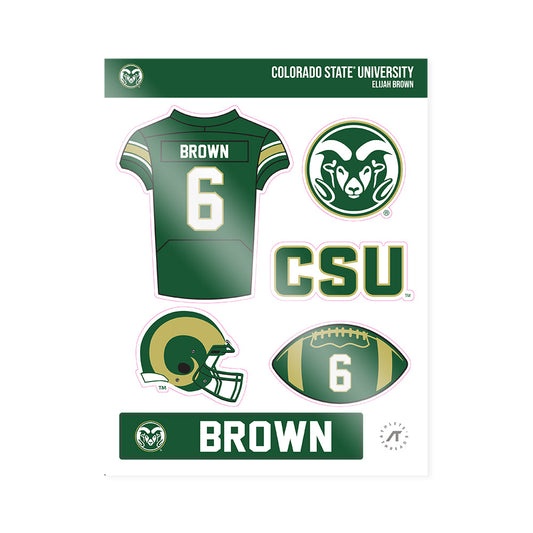 Colorado State - NCAA Football : Elijah Brown - Sticker Sheet-0