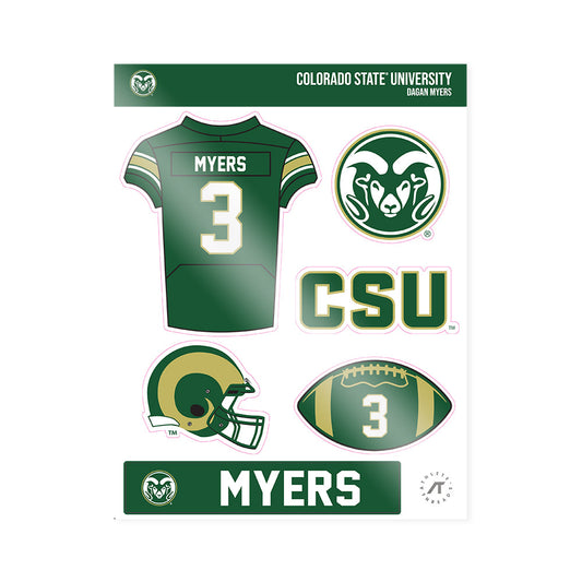 Colorado State - NCAA Football : Dagan Myers - Sticker Sheet-0