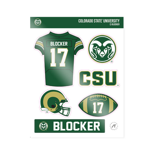 Colorado State - NCAA Football : CJ Blocker - Sticker Sheet-0