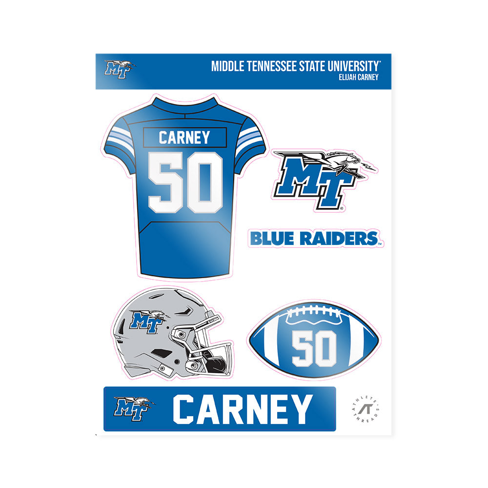 MTSU - NCAA Football : Elijah Carney - Sticker Sheet-0