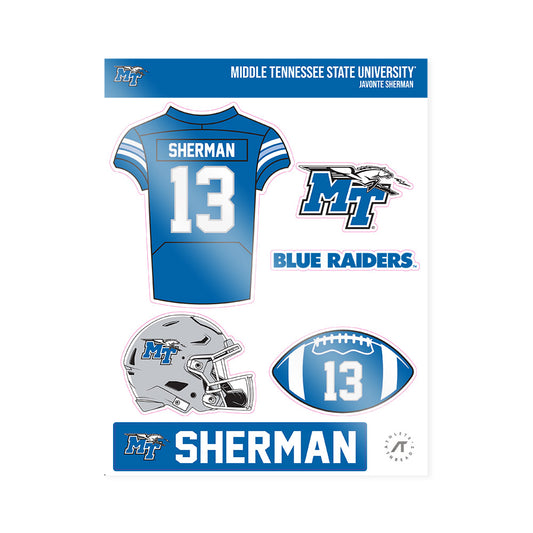 MTSU - NCAA Football : Javonte Sherman - Sticker Sheet-0