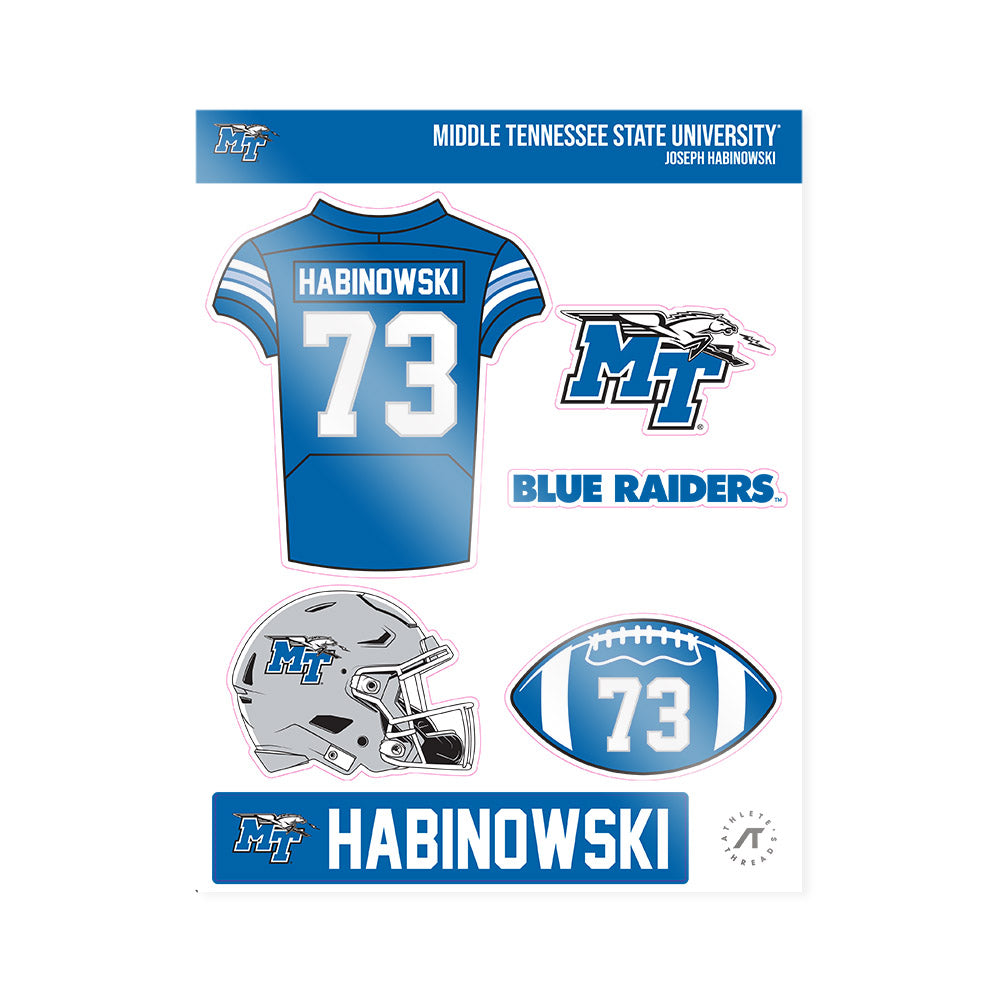 MTSU - NCAA Football : Joseph Habinowski - Sticker Sheet-0