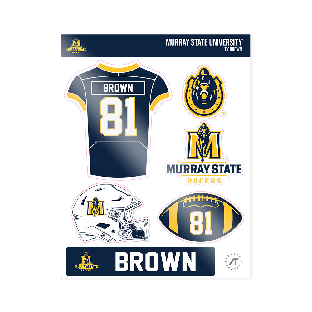Murray State - NCAA Football : Ty Brown - Sticker Sheet-0