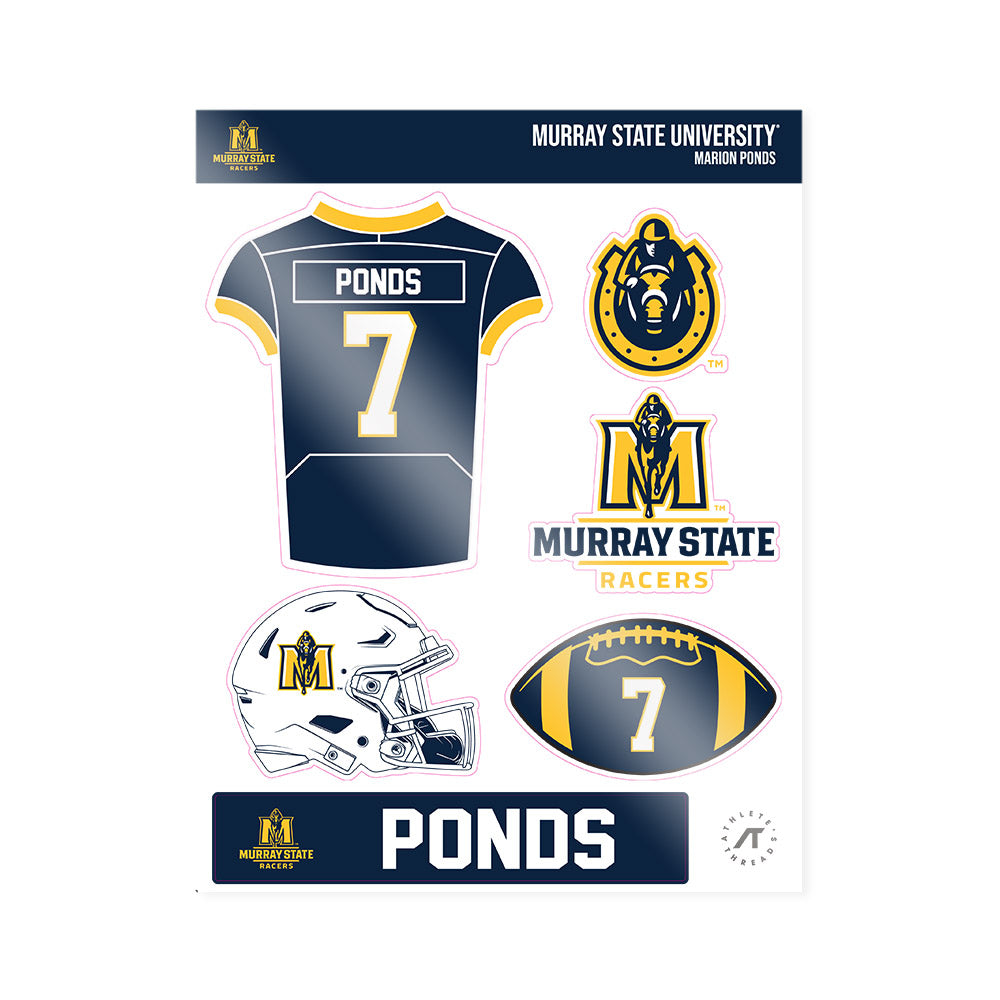 Murray State - NCAA Football : Marion Ponds - Sticker Sheet-0