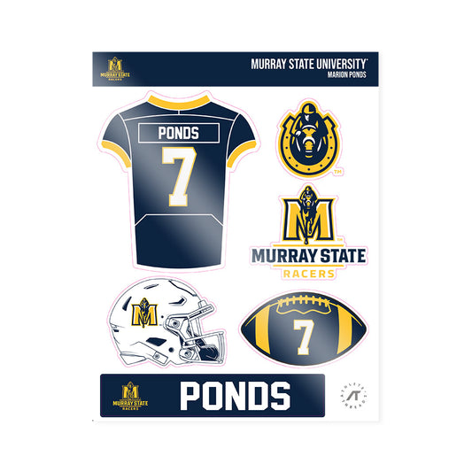 Murray State - NCAA Football : Marion Ponds - Sticker Sheet-0
