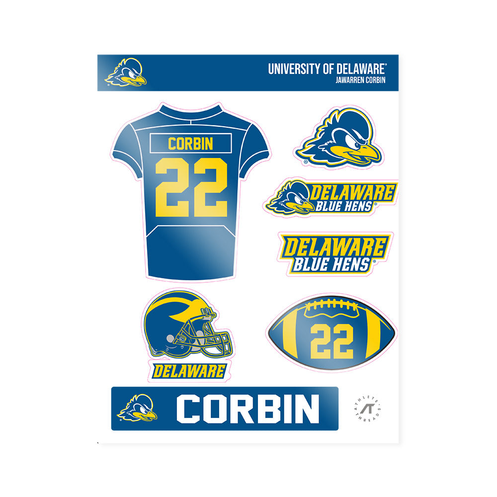 Delaware - NCAA Football : Jawarren Corbin - Sticker Sheet-0