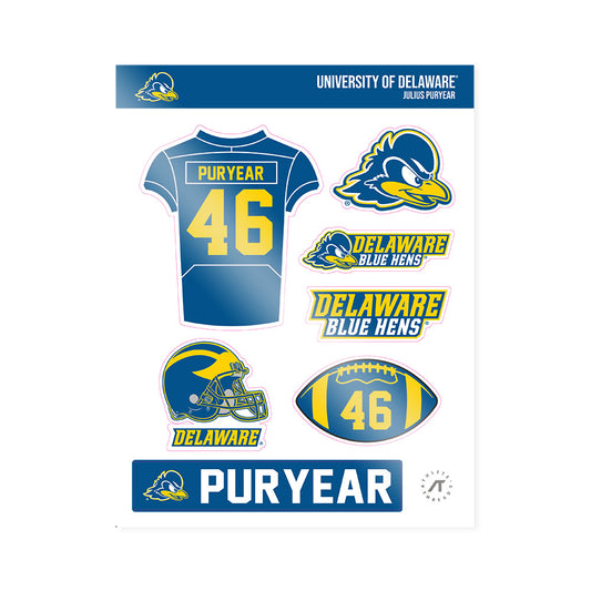 Delaware - NCAA Football : Julius Puryear - Sticker Sheet-0